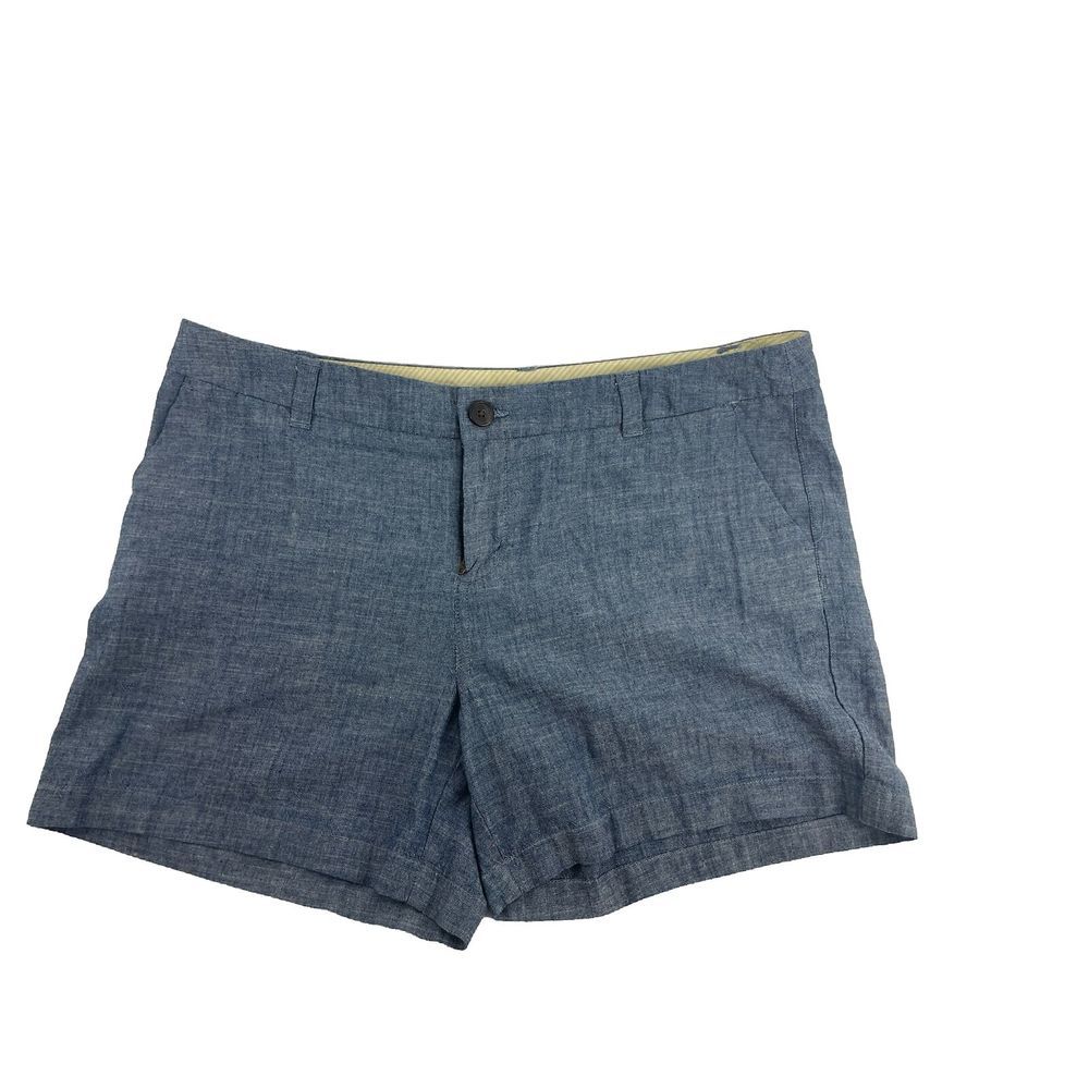 Merona Shorts 100% cotton women's size 10 light blue mid rise casual chambray
